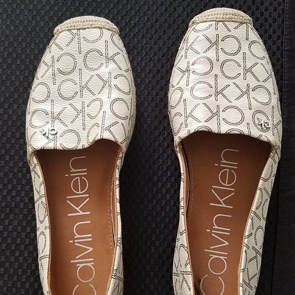 Calvin Klein Cream Vez Rubber Monogram Slip-On Loafer